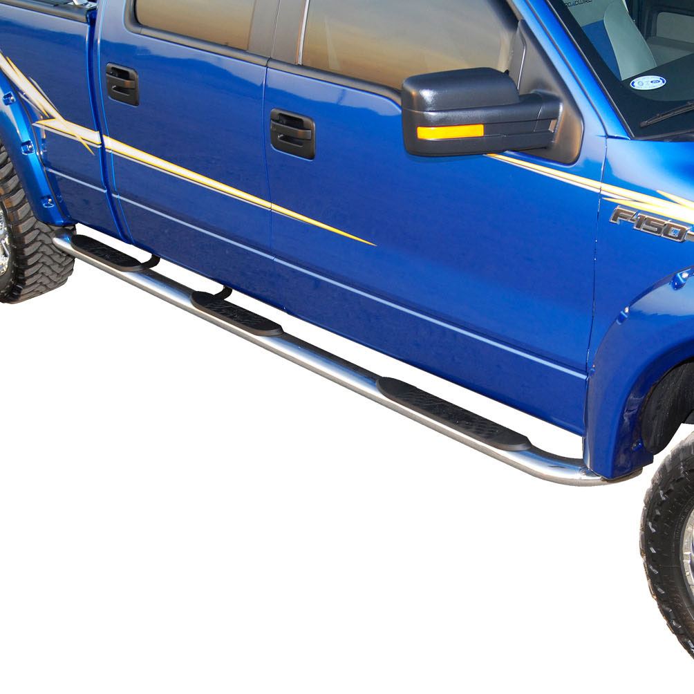 Platinum 4in Oval Wheel-to-Wheel Step Bars IN CONTEXT